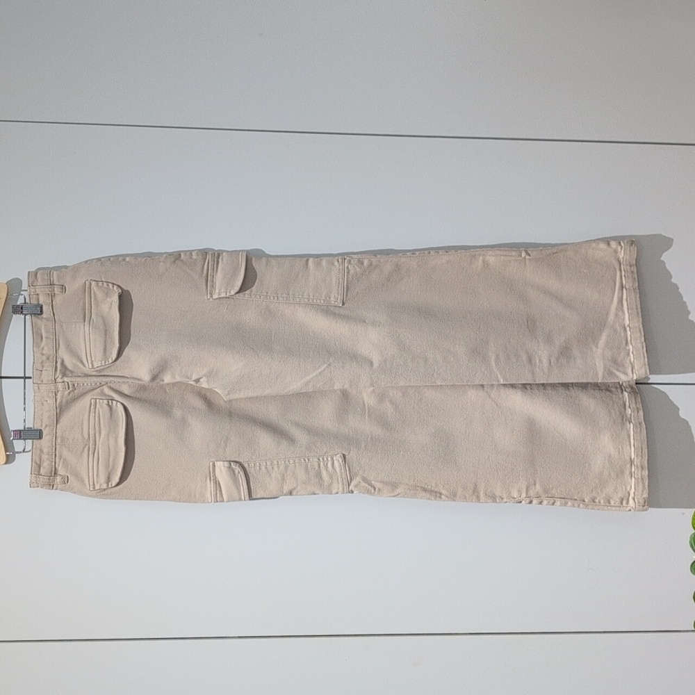 Bluenotes Super High-rise Baggy Utility Pants Light Tan Soft Denim Size Small - Picture 3 of 10